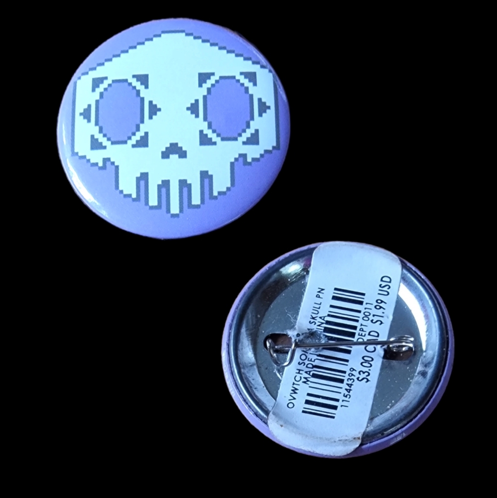 🌟FREE ADD-ON🌟Overwatch Sombra Skull Pin-On Button